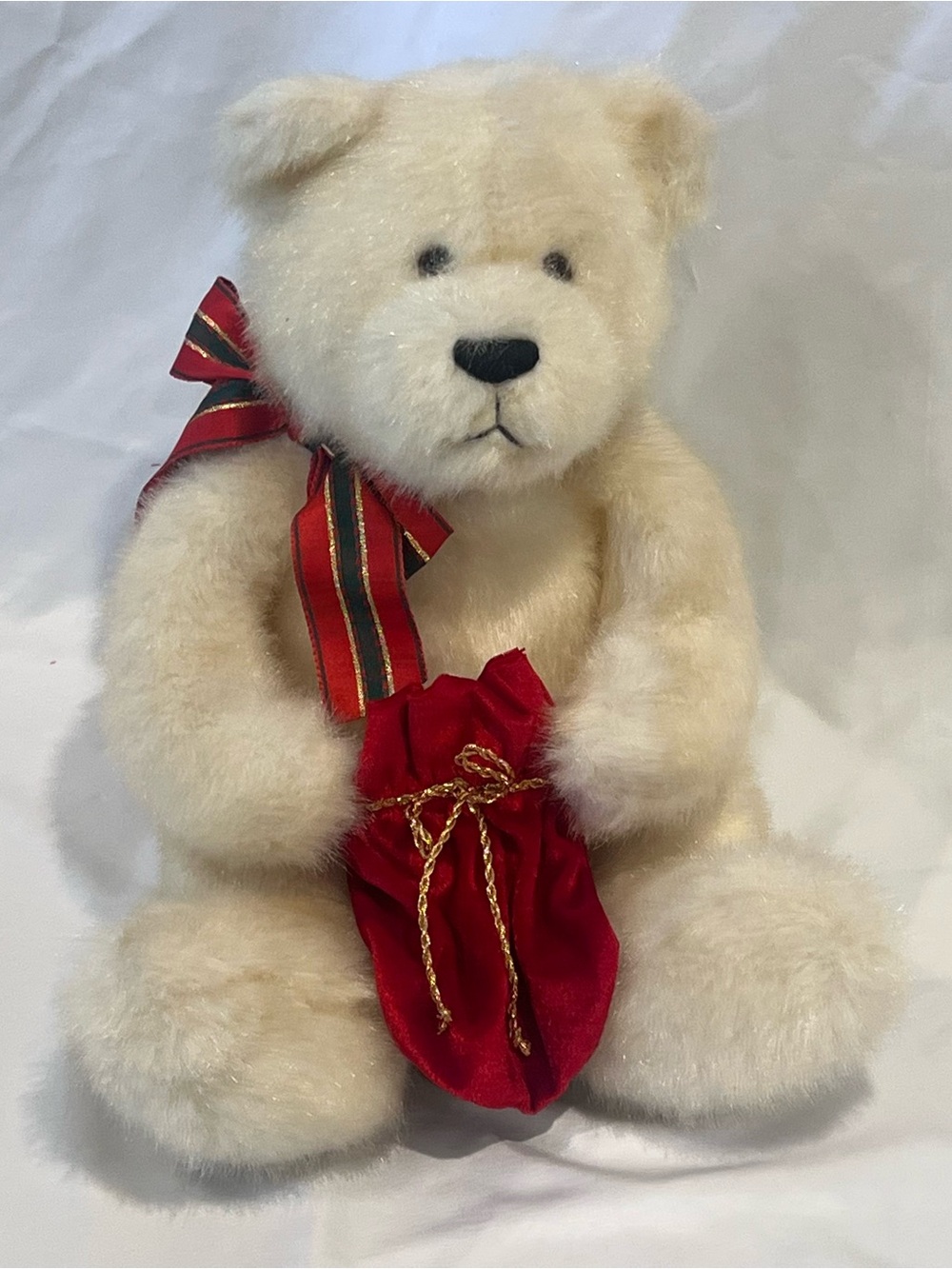 GUND Christmas Teddy Bear Plush Red Gift Bag Holiday Decor 52775